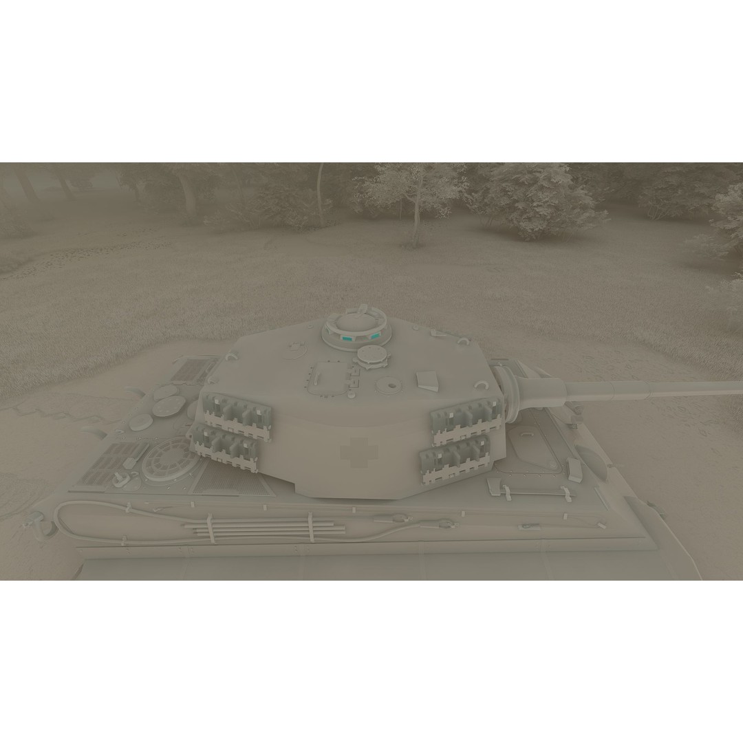 Tiger 2 Tank 3D Model – Detailed Military Vehicle, FBX, OBJ, Game Ready - View 29