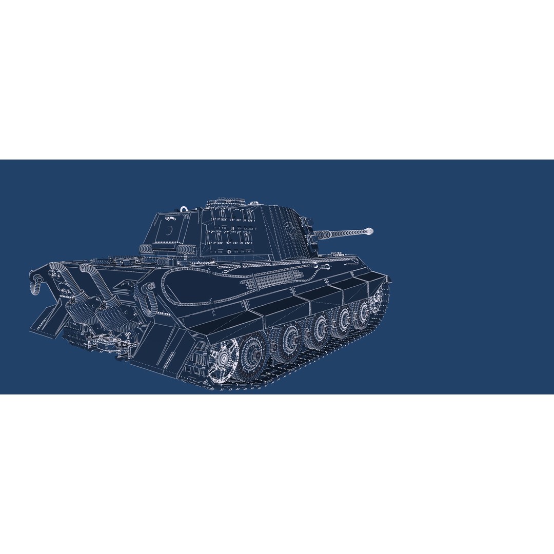 Tiger 2 Tank 3D Model – Detailed Military Vehicle, FBX, OBJ, Game Ready - View 31