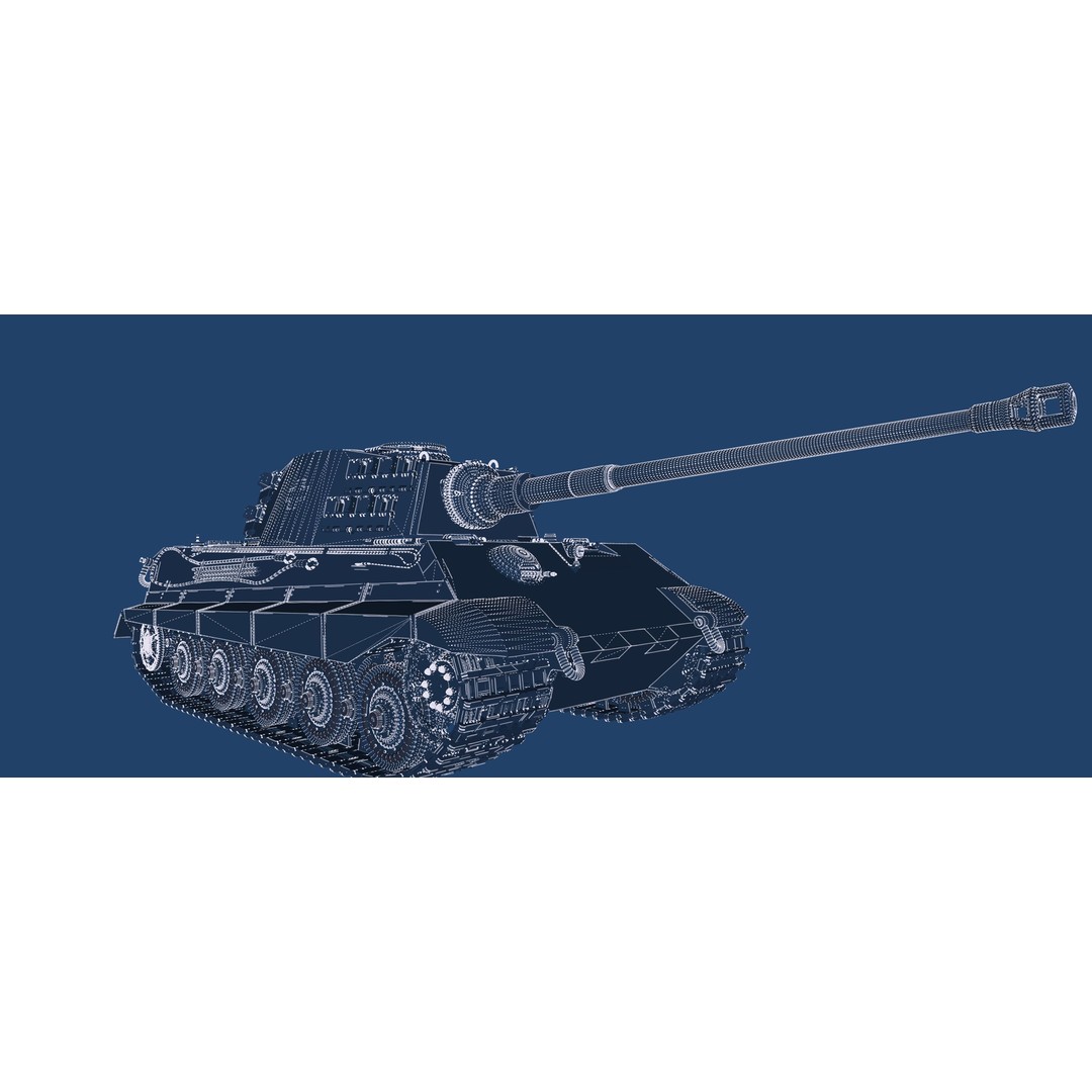 Tiger 2 Tank 3D Model – Detailed Military Vehicle, FBX, OBJ, Game Ready - View 32