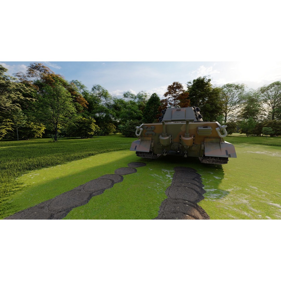 Tiger 2 Tank 3D Model – Detailed Military Vehicle, FBX, OBJ, Game Ready - View 4