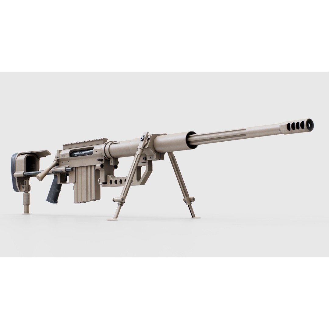 CheyTac M200 Intervention Sniper Rifle 3D Model – Low Poly Game Asset, FBX - View 10