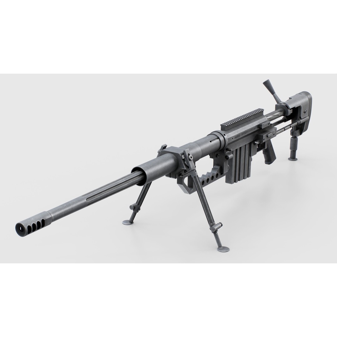 CheyTac M200 Intervention Sniper Rifle 3D Model – Low Poly Game Asset, FBX - View 13