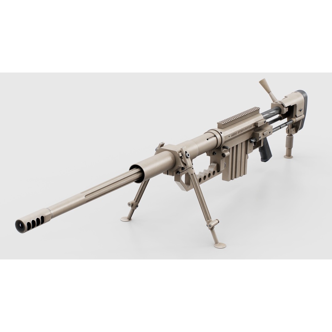 CheyTac M200 Intervention Sniper Rifle 3D Model – Low Poly Game Asset, FBX - View 15