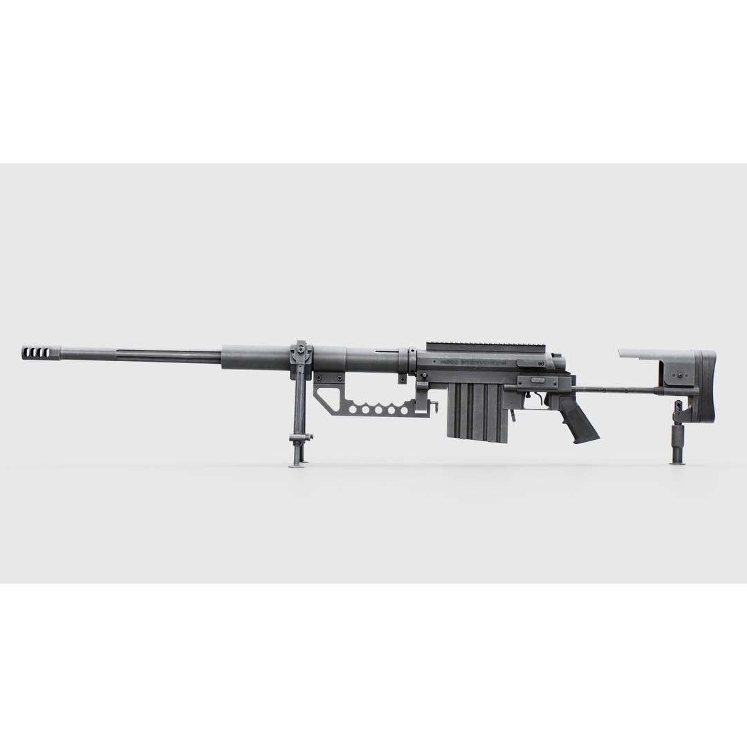 CheyTac M200 Intervention Sniper Rifle 3D Model – Low Poly Game Asset, FBX - View 16
