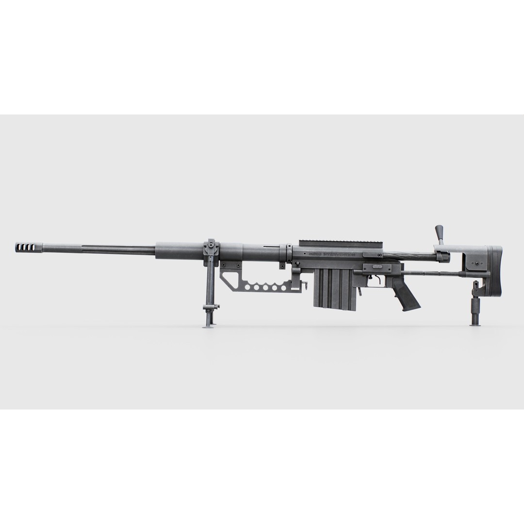 CheyTac M200 Intervention Sniper Rifle 3D Model – Low Poly Game Asset, FBX - View 17