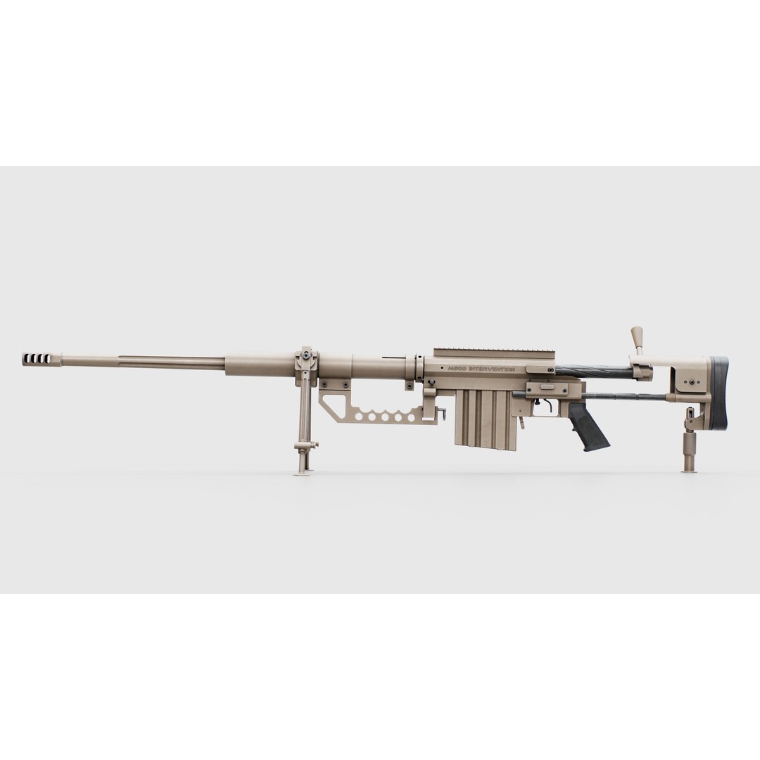 CheyTac M200 Intervention Sniper Rifle 3D Model – Low Poly Game Asset, FBX - View 19