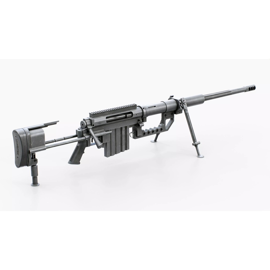 CheyTac M200 Intervention Sniper Rifle 3D Model – Low Poly Game Asset, FBX - View 2