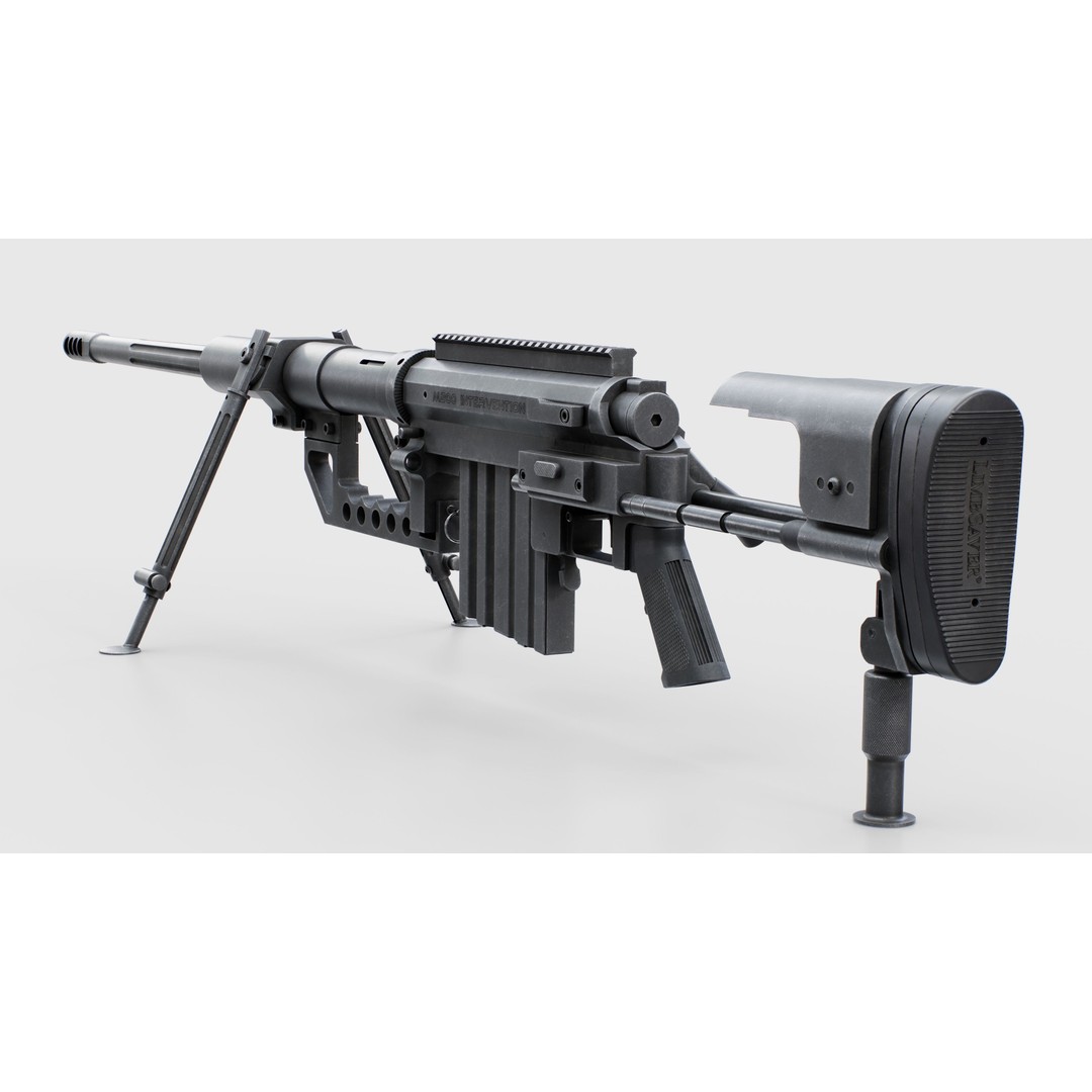 CheyTac M200 Intervention Sniper Rifle 3D Model – Low Poly Game Asset, FBX - View 20