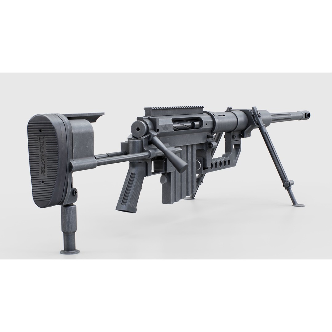 CheyTac M200 Intervention Sniper Rifle 3D Model – Low Poly Game Asset, FBX - View 24