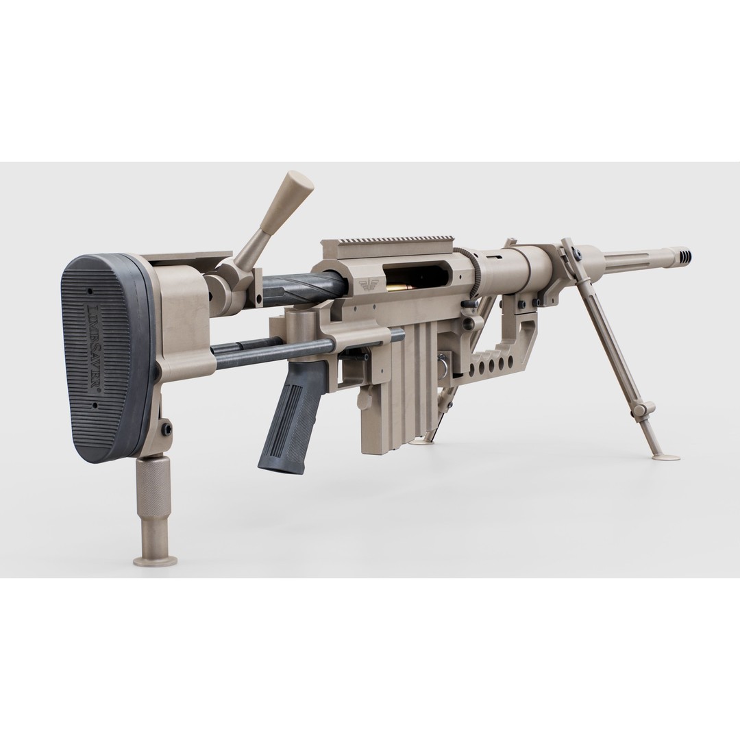 CheyTac M200 Intervention Sniper Rifle 3D Model – Low Poly Game Asset, FBX - View 27