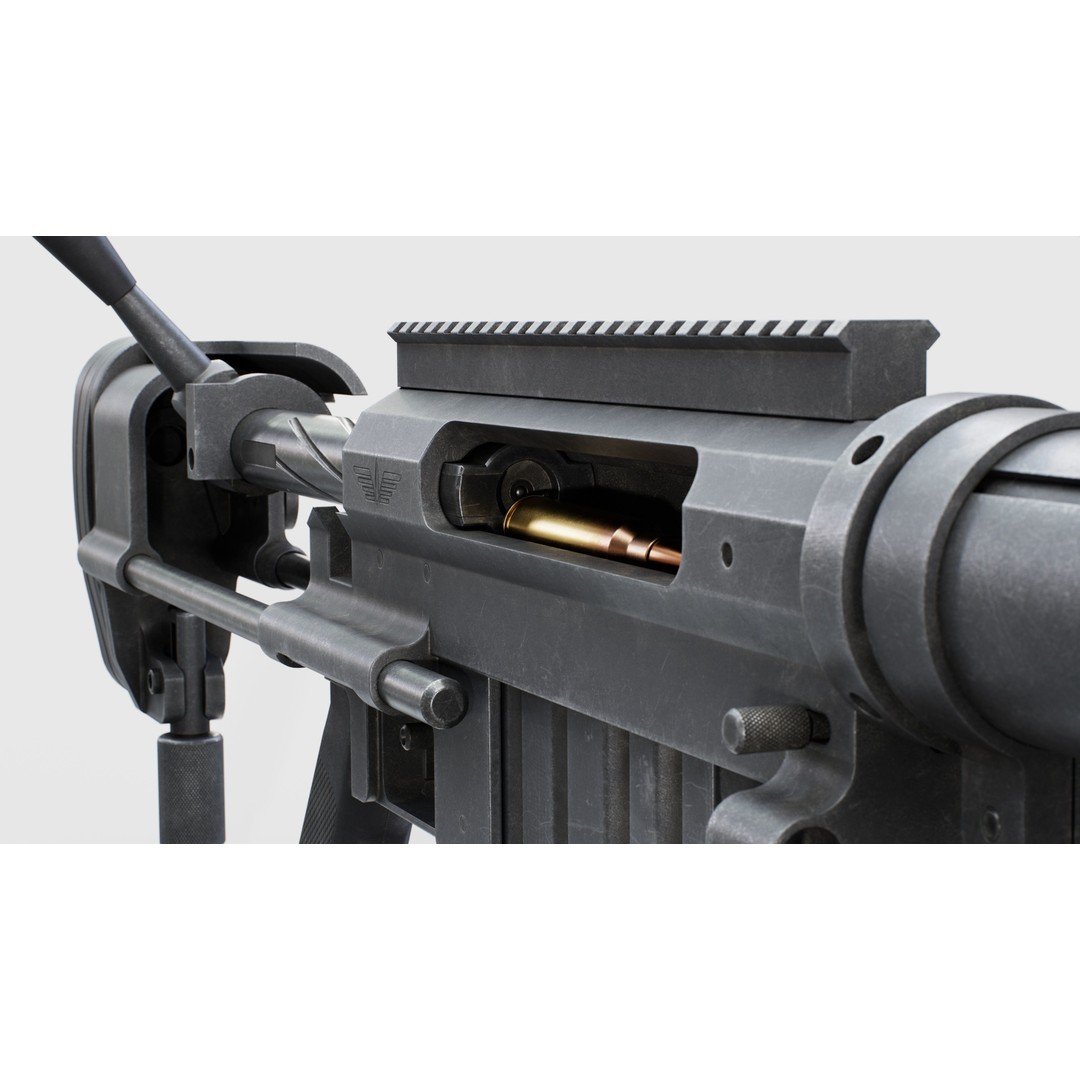 CheyTac M200 Intervention Sniper Rifle 3D Model – Low Poly Game Asset, FBX - View 28