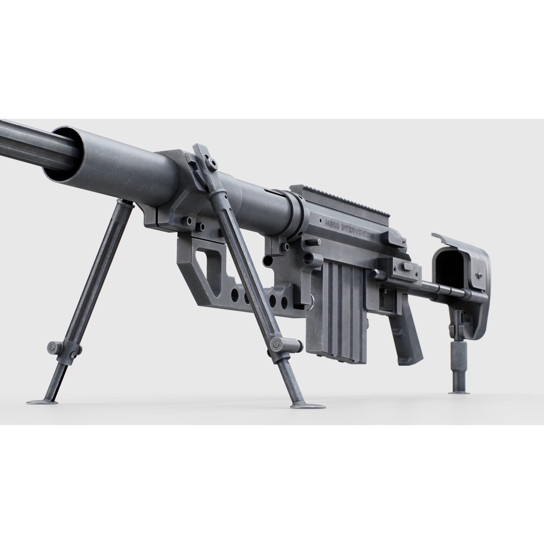 CheyTac M200 Intervention Sniper Rifle 3D Model – Low Poly Game Asset, FBX - View 30