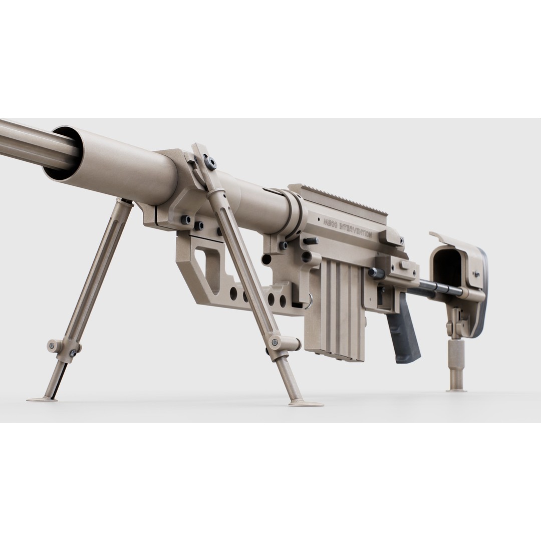 CheyTac M200 Intervention Sniper Rifle 3D Model – Low Poly Game Asset, FBX - View 31