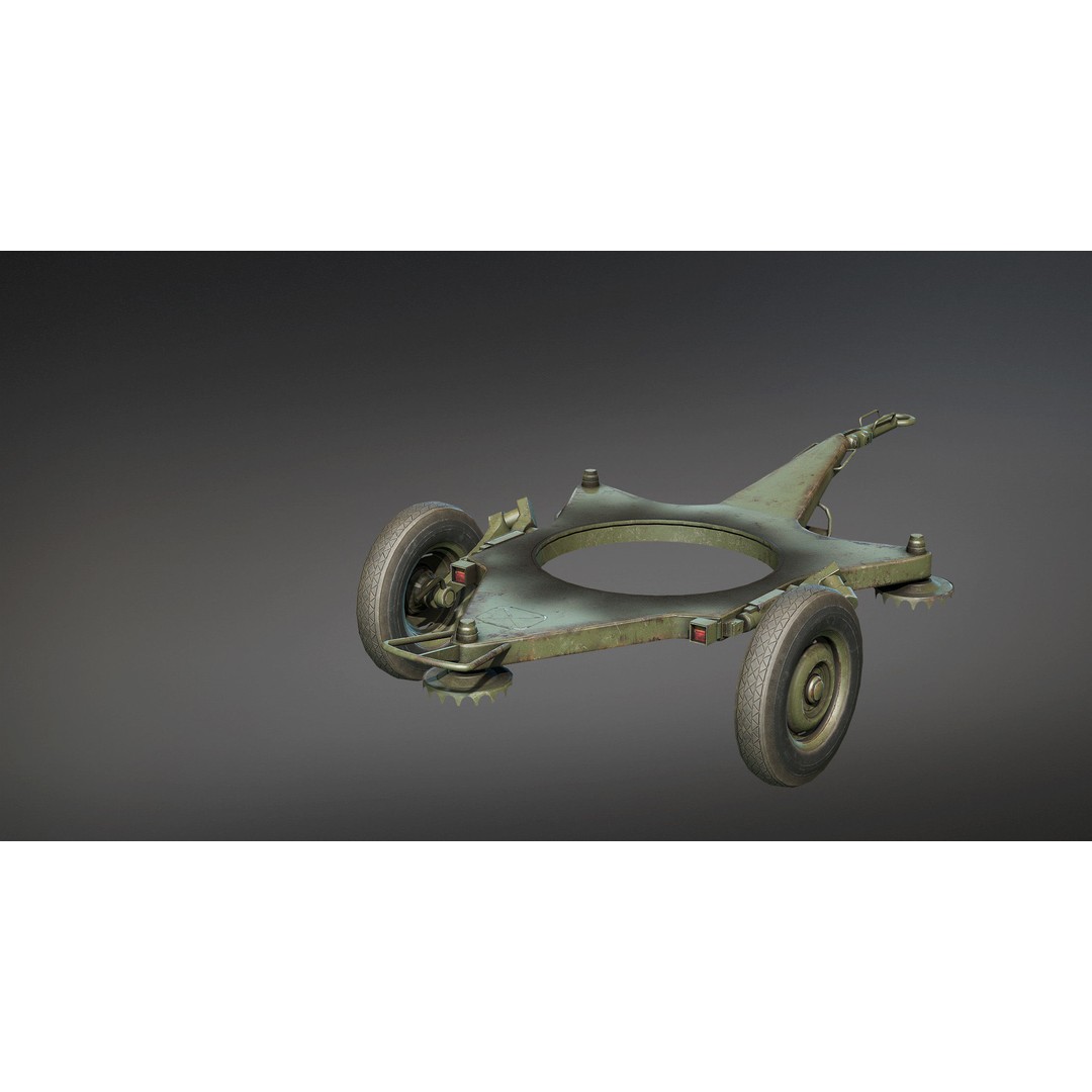 ZU-23-2 Anti-Aircraft Cannon 3D Model – Low Poly Game Asset, FBX - View 18