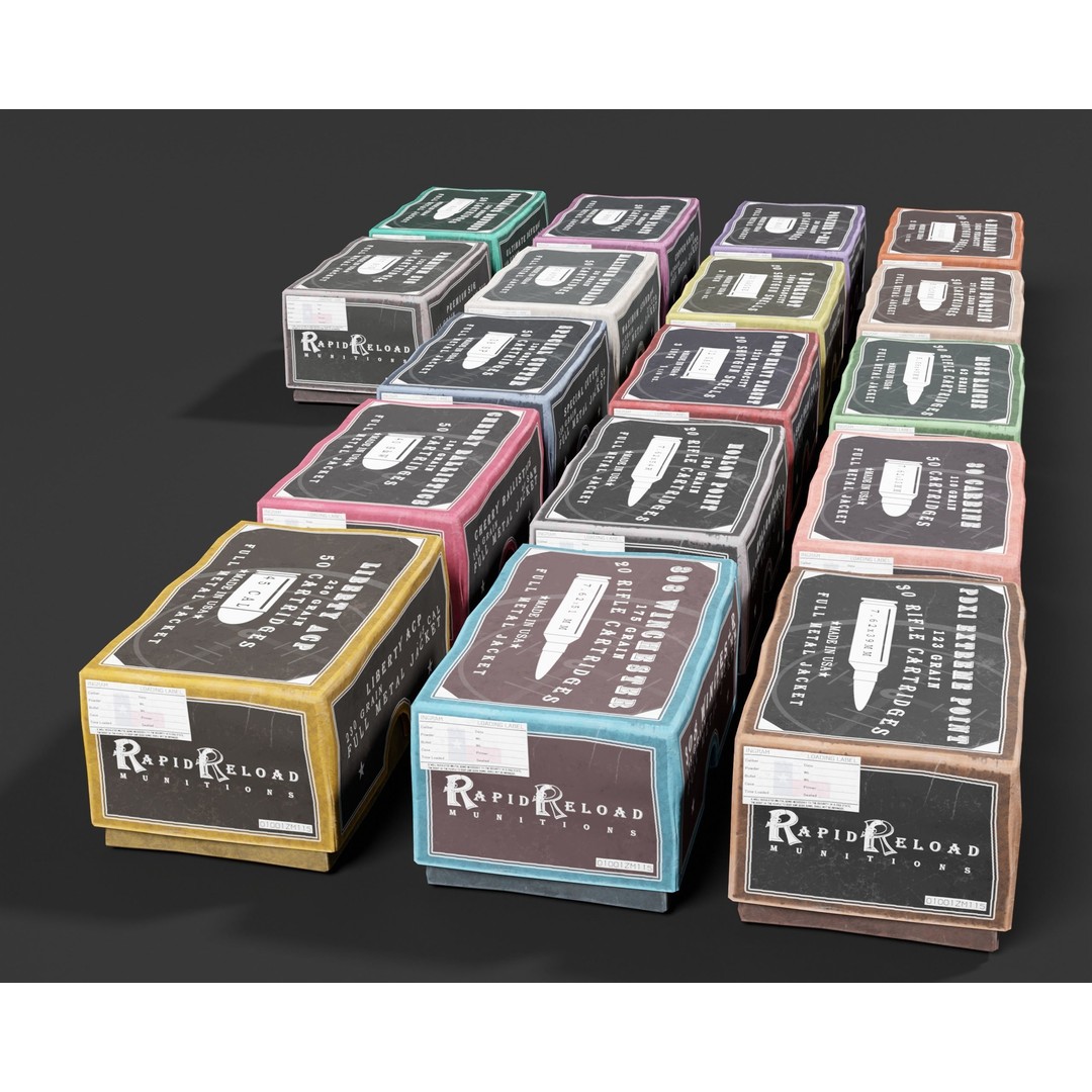 Ammo Boxes Pack 3D Model – Low Poly Military Asset, FBX & OBJ Formats - View 13