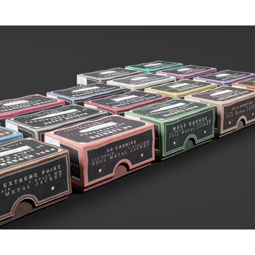 Ammo Boxes Pack 3D Model – Low Poly Military Asset, FBX & OBJ Formats - View 15