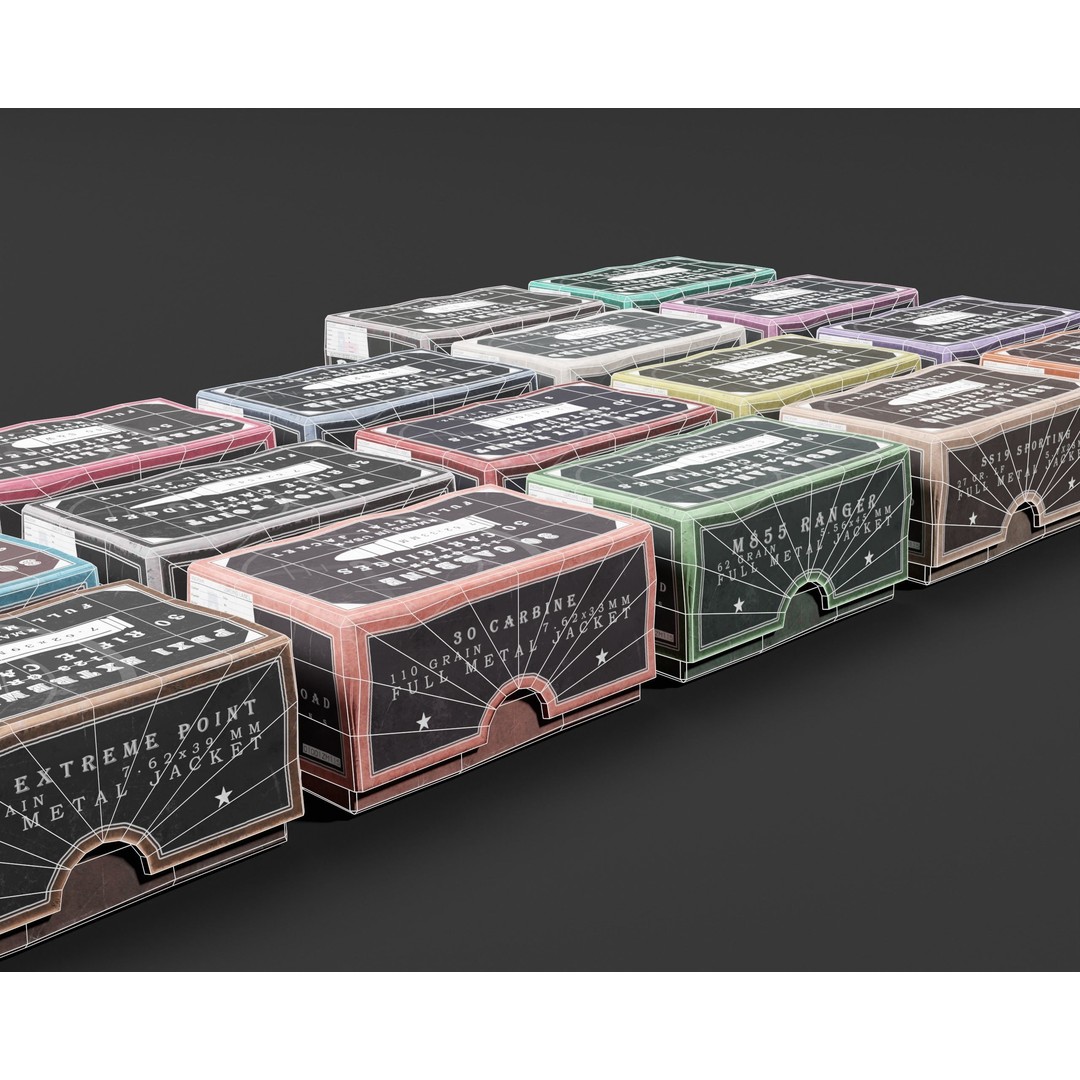 Ammo Boxes Pack 3D Model – Low Poly Military Asset, FBX & OBJ Formats - View 16