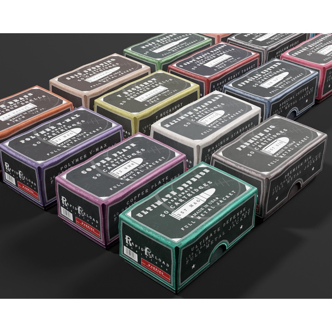 Ammo Boxes Pack 3D Model – Low Poly Military Asset, FBX & OBJ Formats - View 5