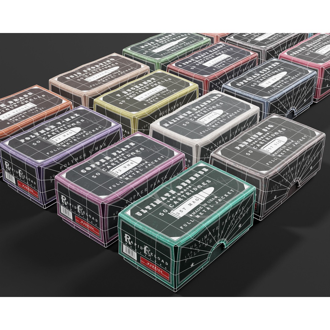 Ammo Boxes Pack 3D Model – Low Poly Military Asset, FBX & OBJ Formats - View 6