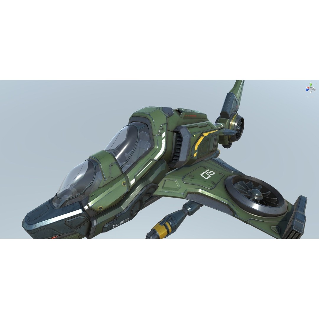 Scout Spaceship 3D Model – Low Poly Game Asset, FBX, Unity, Unreal Engine
