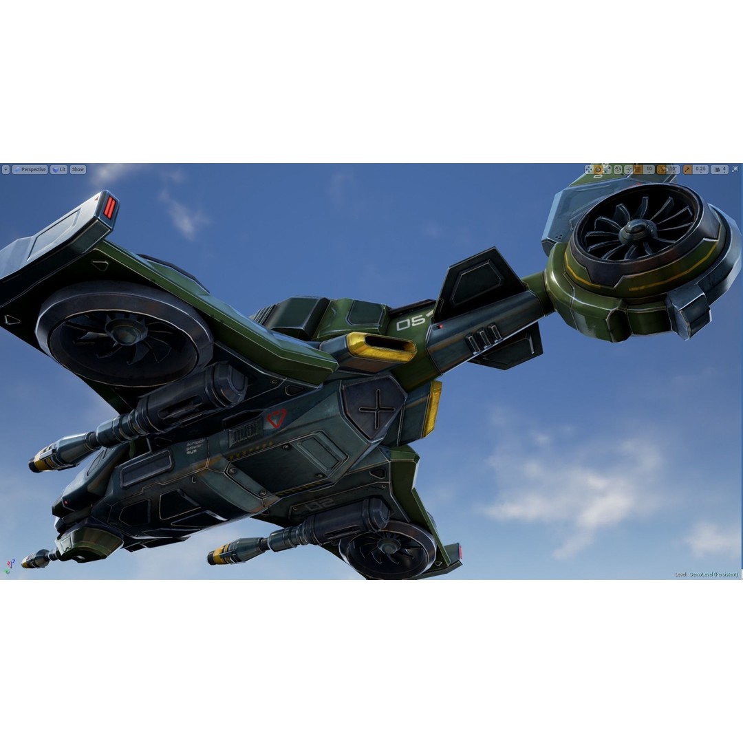 Scout Spaceship 3D Model – Low Poly Game Asset, FBX, Unity, Unreal Engine - View 15