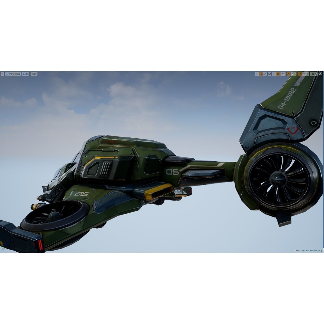 Scout Spaceship 3D Model – Low Poly Game Asset, FBX, Unity, Unreal Engine - View 16