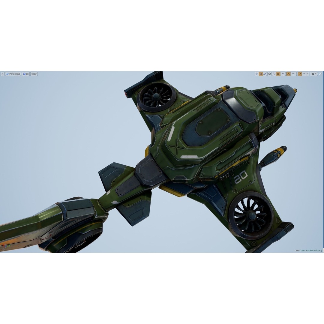 Scout Spaceship 3D Model – Low Poly Game Asset, FBX, Unity, Unreal Engine - View 17
