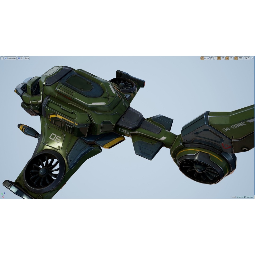 Scout Spaceship 3D Model – Low Poly Game Asset, FBX, Unity, Unreal Engine - View 19