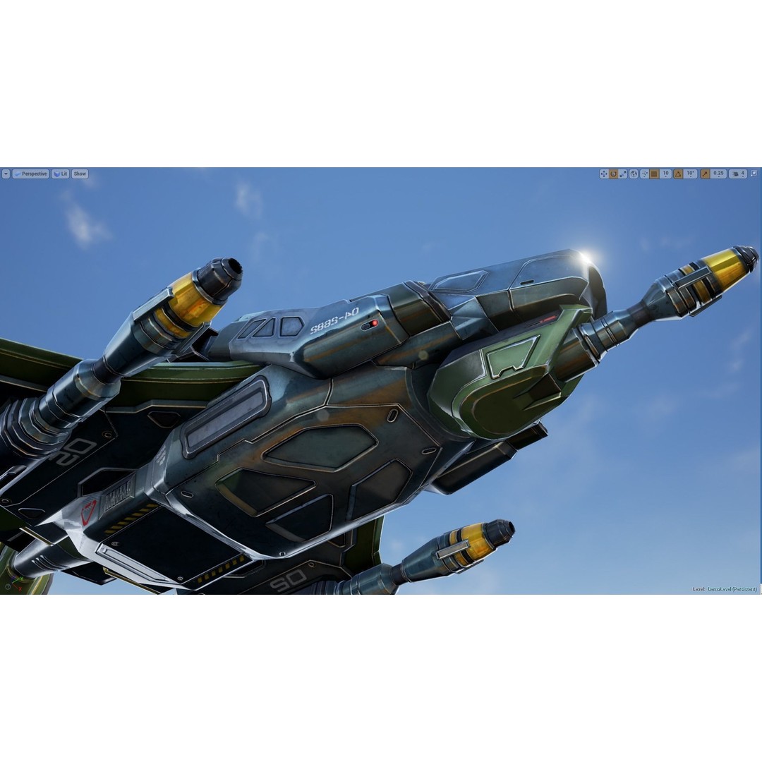Scout Spaceship 3D Model – Low Poly Game Asset, FBX, Unity, Unreal Engine - View 22