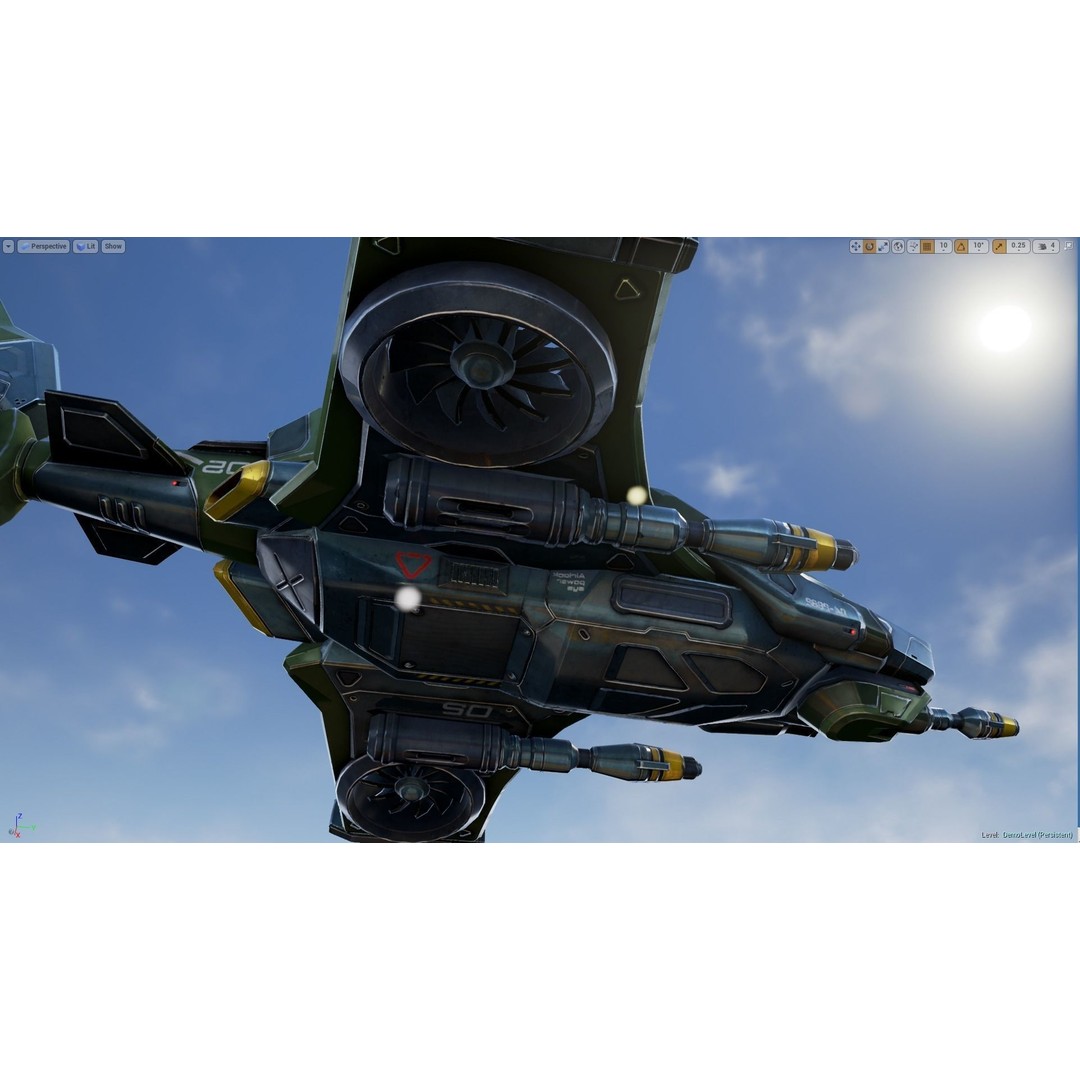 Scout Spaceship 3D Model – Low Poly Game Asset, FBX, Unity, Unreal Engine - View 23
