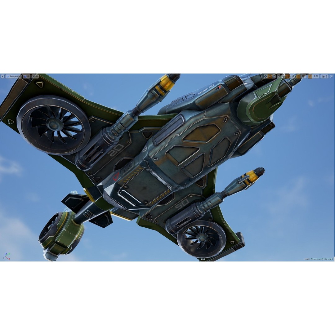 Scout Spaceship 3D Model – Low Poly Game Asset, FBX, Unity, Unreal Engine - View 24