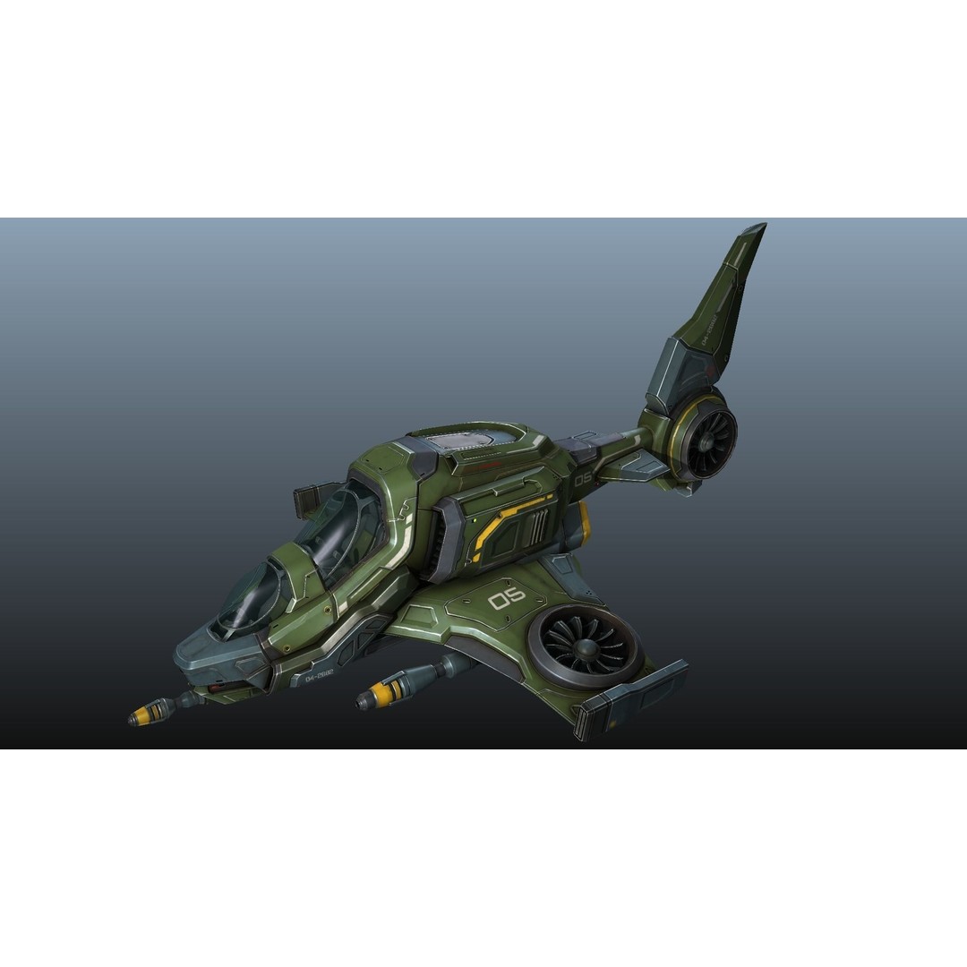 Scout Spaceship 3D Model – Low Poly Game Asset, FBX, Unity, Unreal Engine - View 25