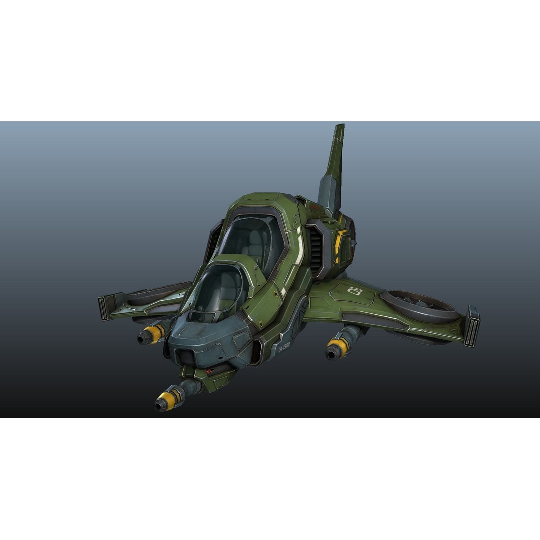 Scout Spaceship 3D Model – Low Poly Game Asset, FBX, Unity, Unreal Engine - View 26