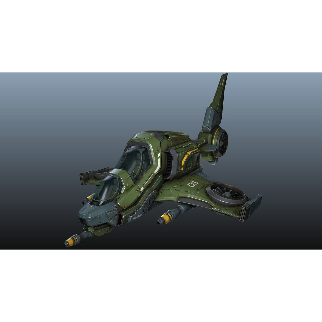 Scout Spaceship 3D Model – Low Poly Game Asset, FBX, Unity, Unreal Engine - View 27