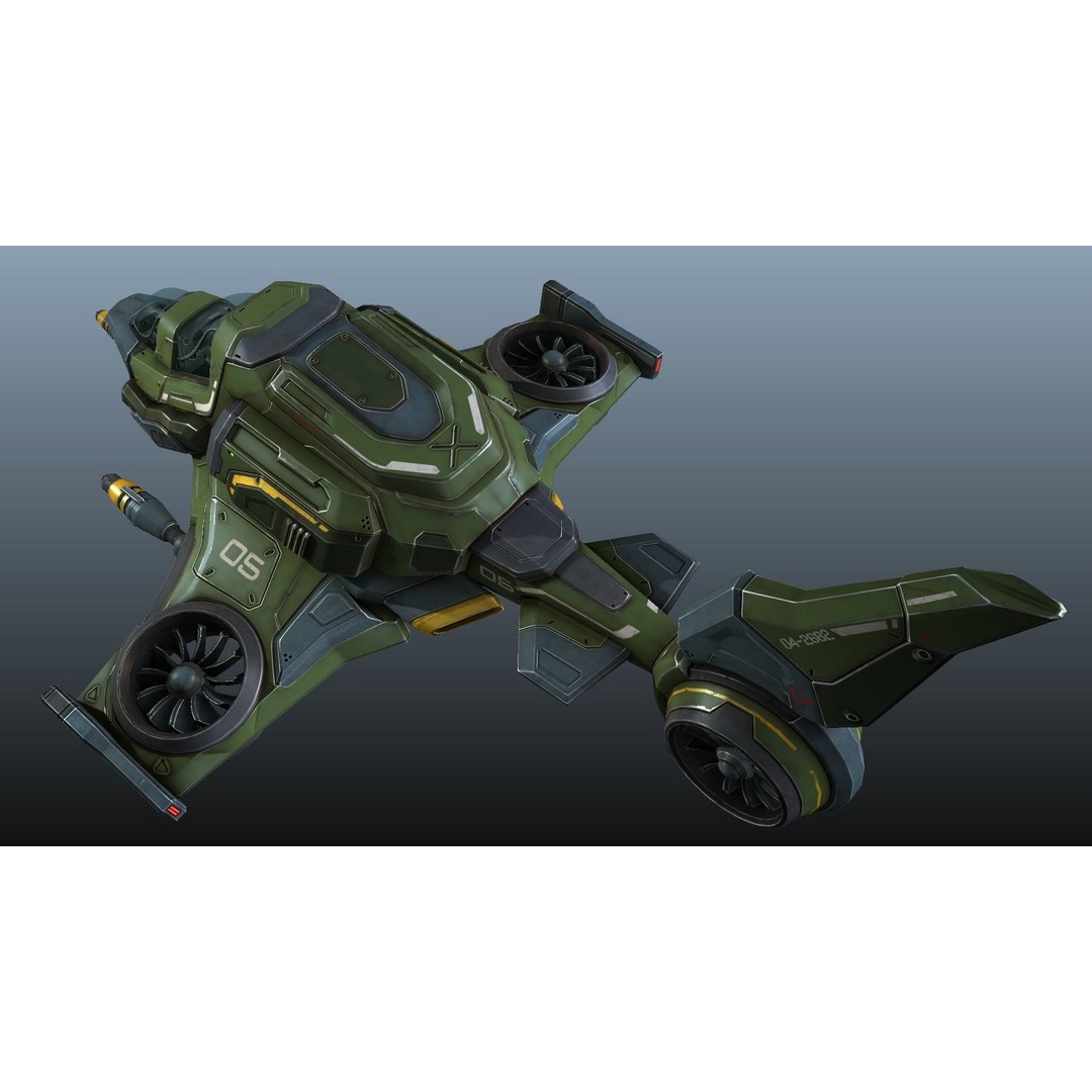 Scout Spaceship 3D Model – Low Poly Game Asset, FBX, Unity, Unreal Engine - View 28