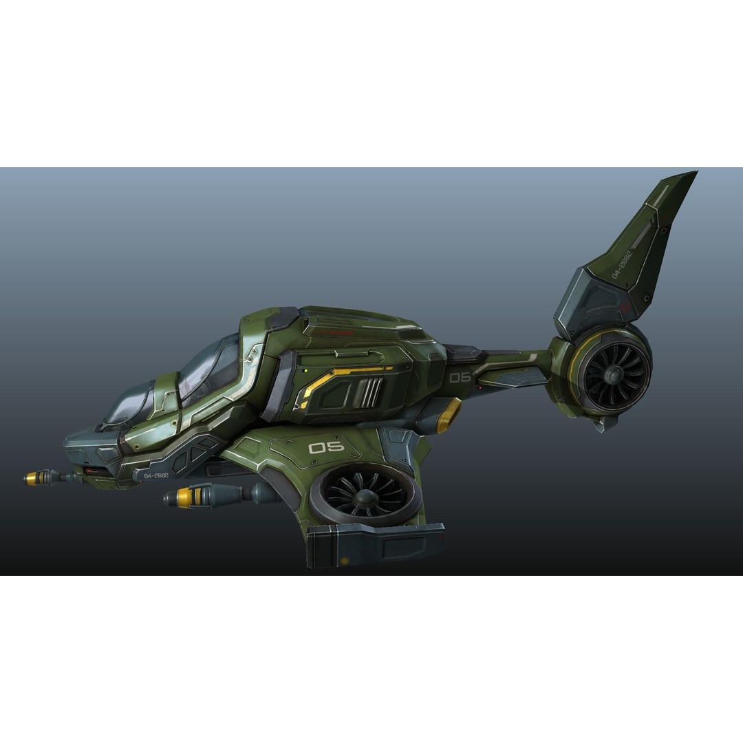 Scout Spaceship 3D Model – Low Poly Game Asset, FBX, Unity, Unreal Engine - View 29
