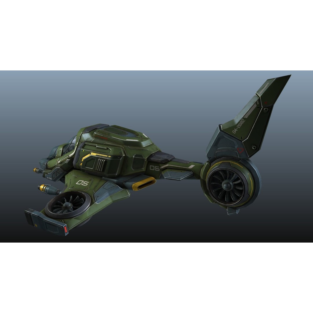 Scout Spaceship 3D Model – Low Poly Game Asset, FBX, Unity, Unreal Engine - View 30