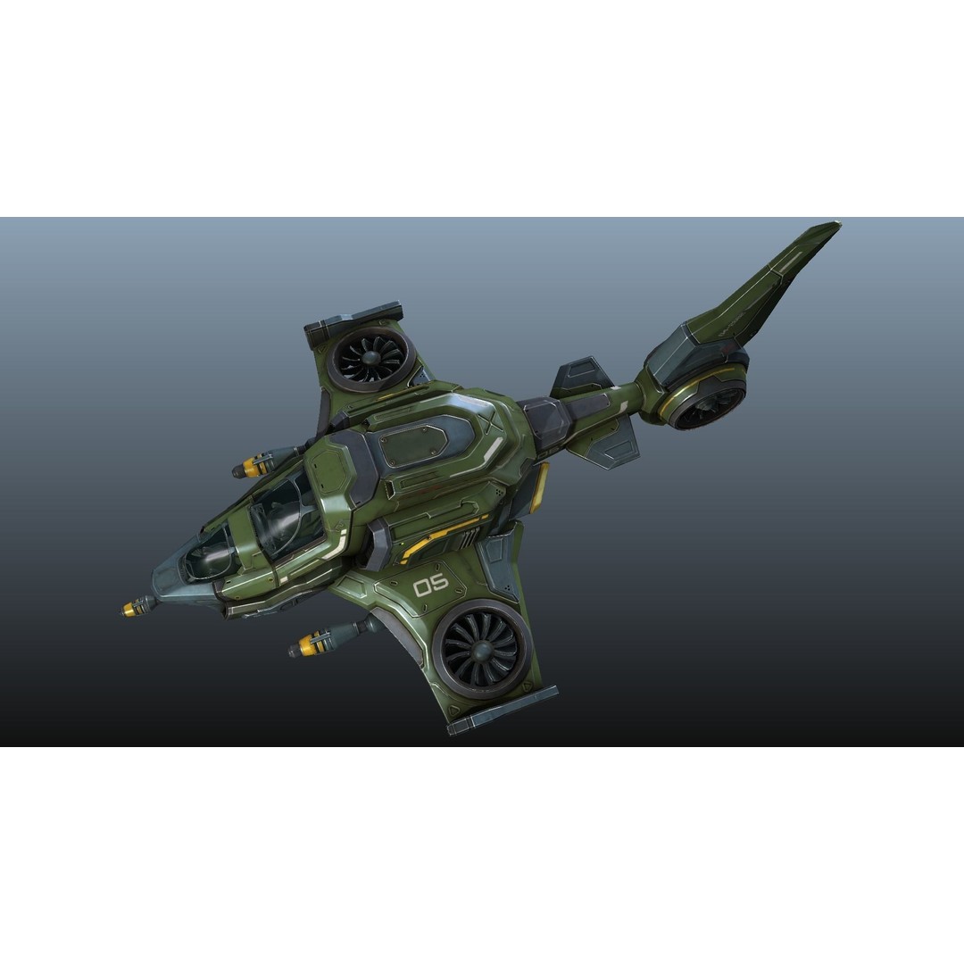 Scout Spaceship 3D Model – Low Poly Game Asset, FBX, Unity, Unreal Engine - View 31