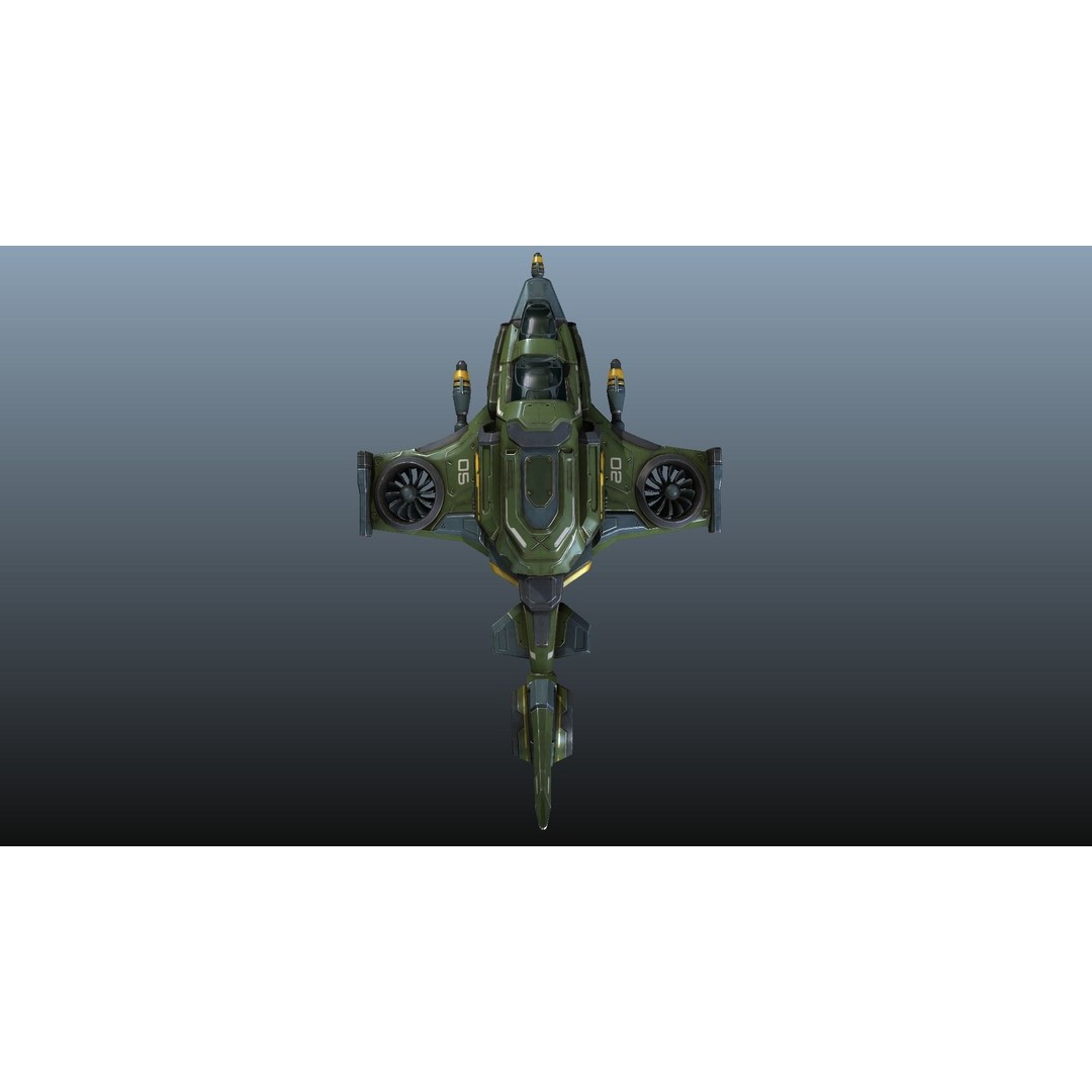 Scout Spaceship 3D Model – Low Poly Game Asset, FBX, Unity, Unreal Engine - View 32