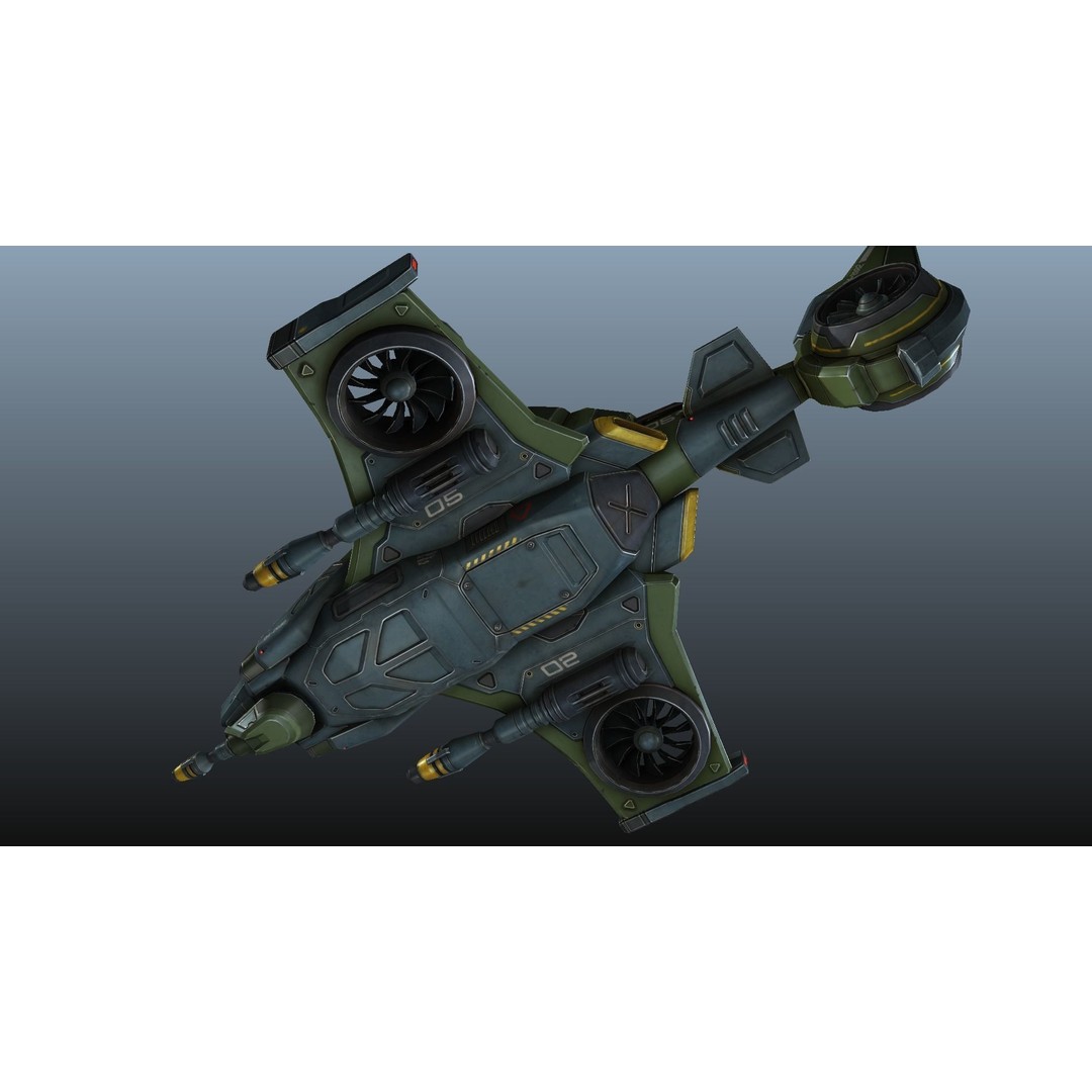 Scout Spaceship 3D Model – Low Poly Game Asset, FBX, Unity, Unreal Engine - View 33