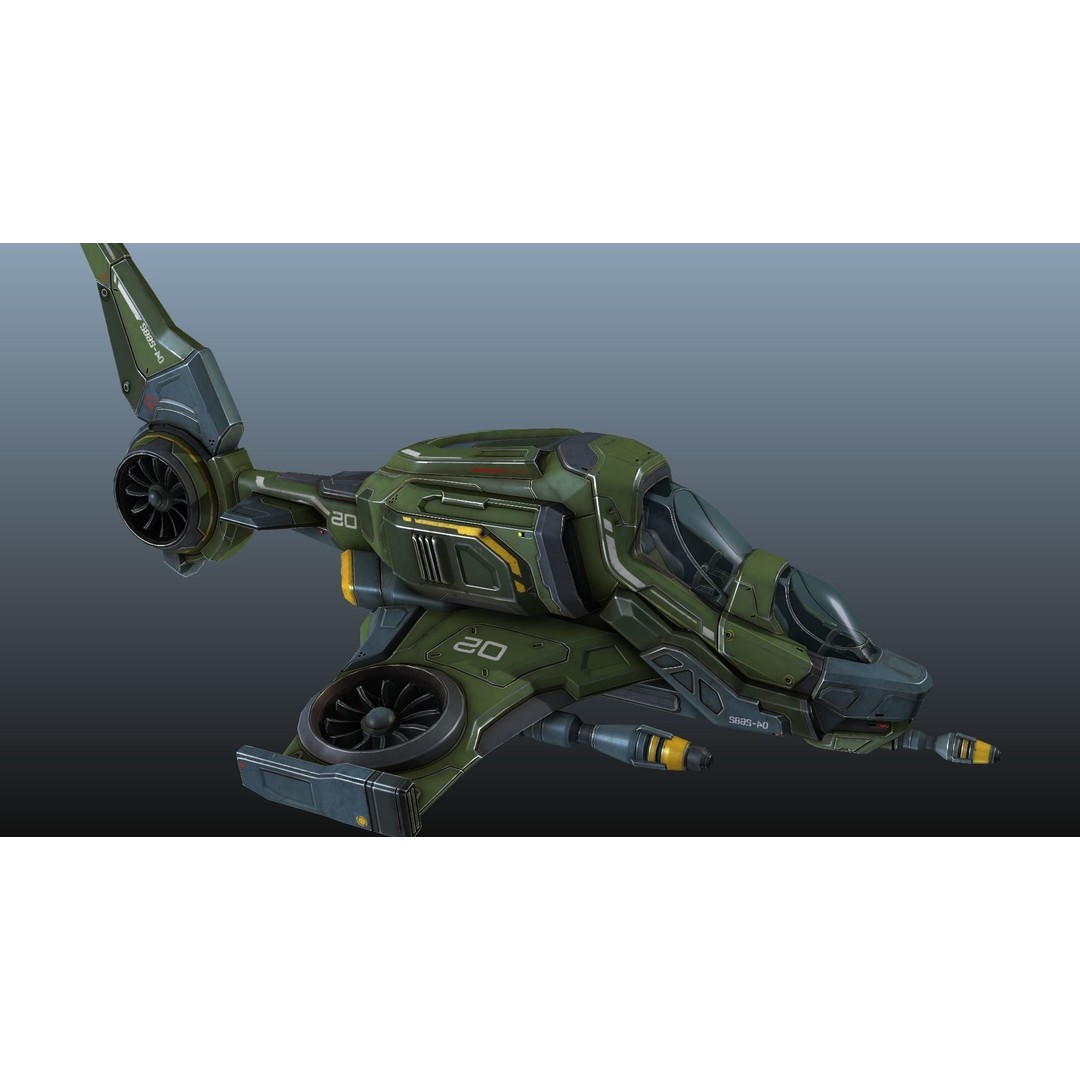 Scout Spaceship 3D Model – Low Poly Game Asset, FBX, Unity, Unreal Engine - View 34