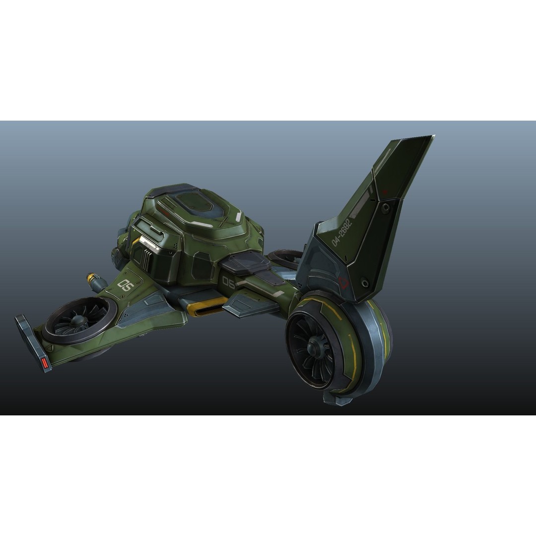 Scout Spaceship 3D Model – Low Poly Game Asset, FBX, Unity, Unreal Engine - View 35