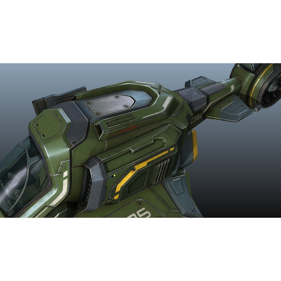 Scout Spaceship 3D Model – Low Poly Game Asset, FBX, Unity, Unreal Engine - View 36