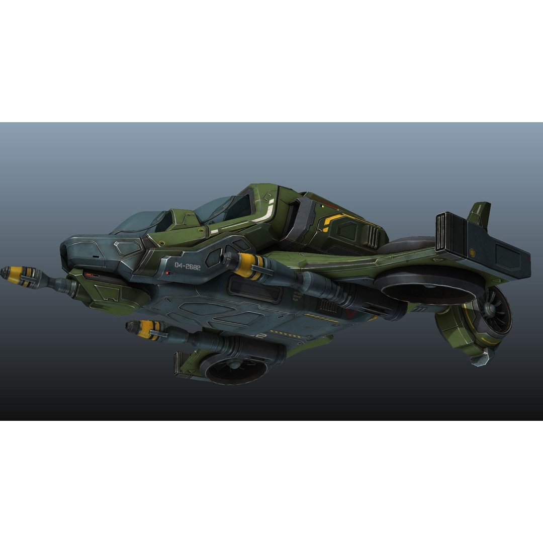 Scout Spaceship 3D Model – Low Poly Game Asset, FBX, Unity, Unreal Engine - View 37