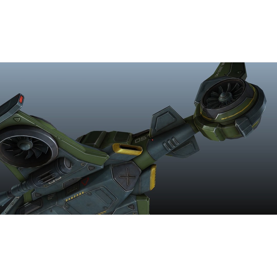 Scout Spaceship 3D Model – Low Poly Game Asset, FBX, Unity, Unreal Engine - View 38