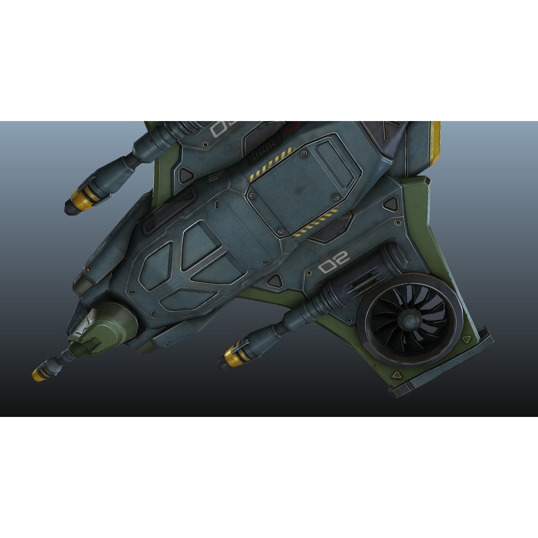 Scout Spaceship 3D Model – Low Poly Game Asset, FBX, Unity, Unreal Engine - View 39