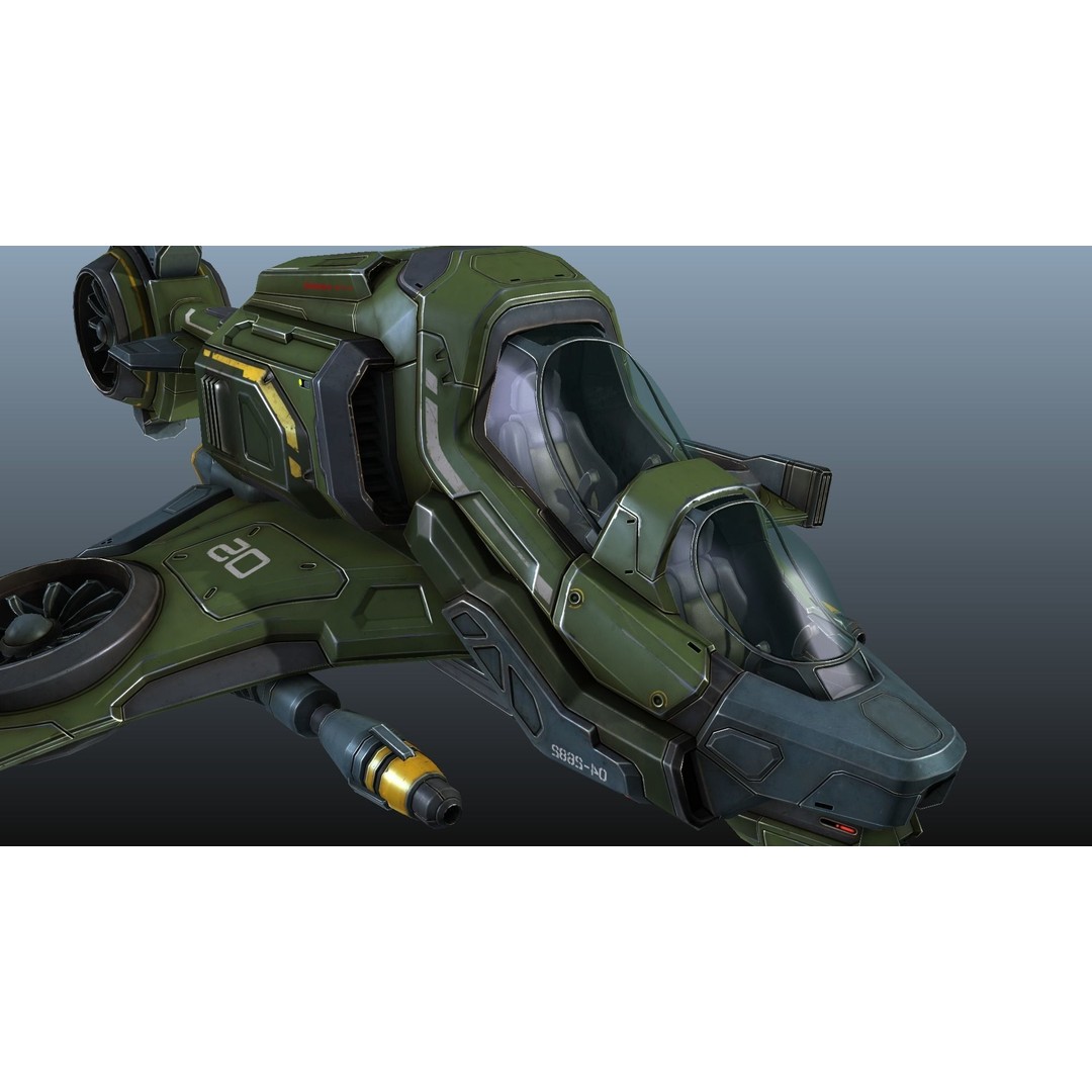 Scout Spaceship 3D Model – Low Poly Game Asset, FBX, Unity, Unreal Engine - View 40