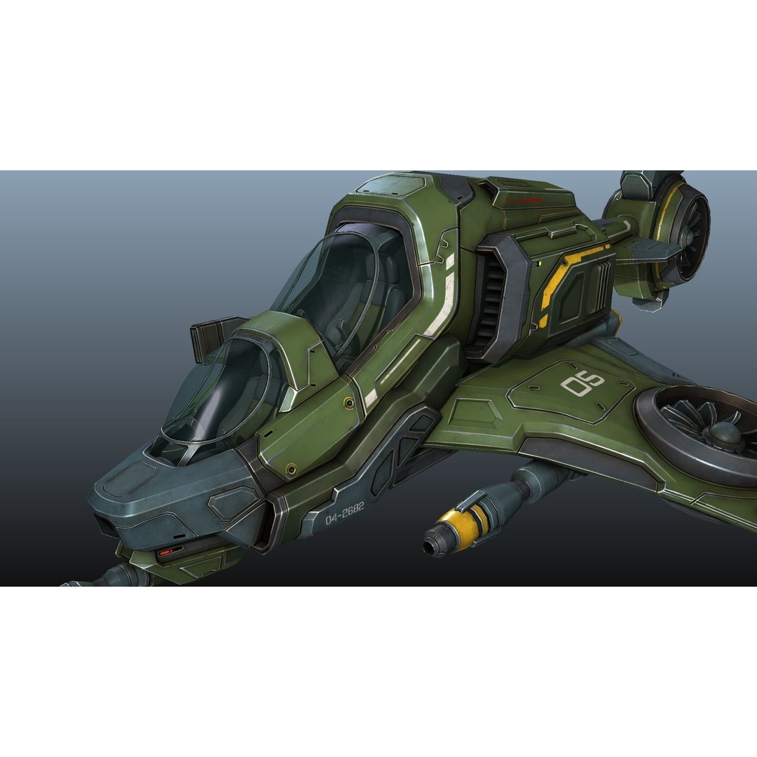 Scout Spaceship 3D Model – Low Poly Game Asset, FBX, Unity, Unreal Engine - View 41