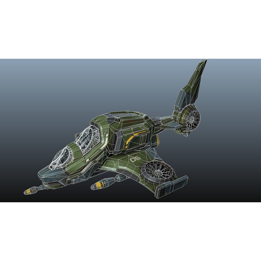 Scout Spaceship 3D Model – Low Poly Game Asset, FBX, Unity, Unreal Engine - View 42