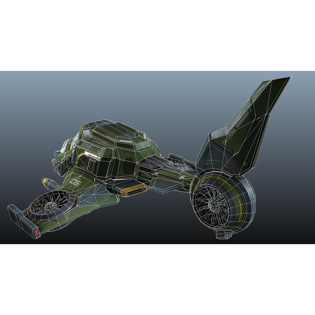Scout Spaceship 3D Model – Low Poly Game Asset, FBX, Unity, Unreal Engine - View 43
